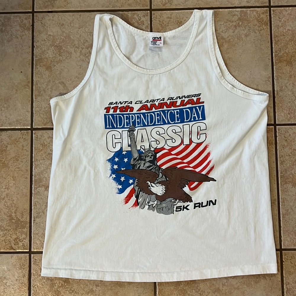 *VTG Single Stitch California‎ July 4 Race Tank Top
